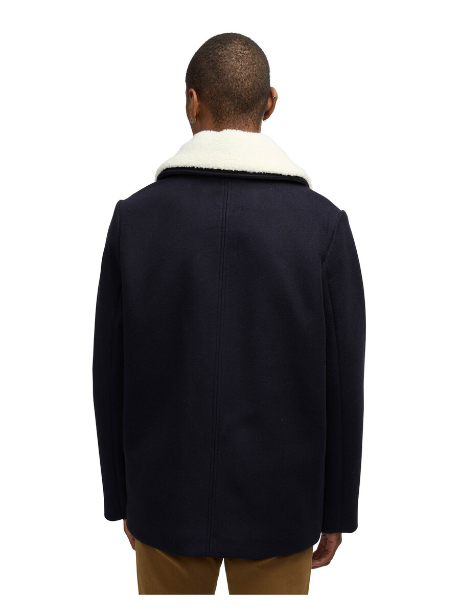 izak-peacoat mit kontrastierenden details und abnehmbarem kragen