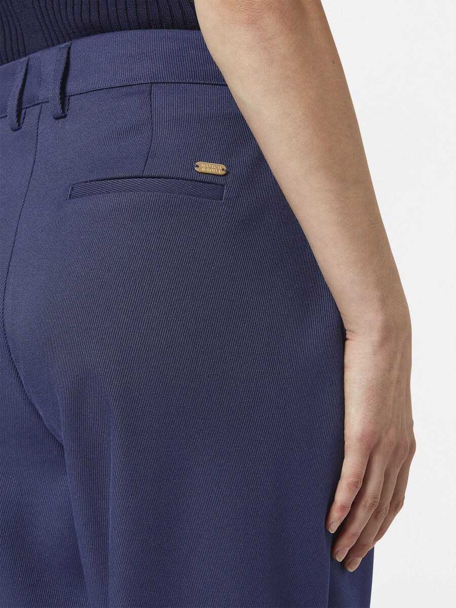 edie tailored wide-leg fixed belt pant