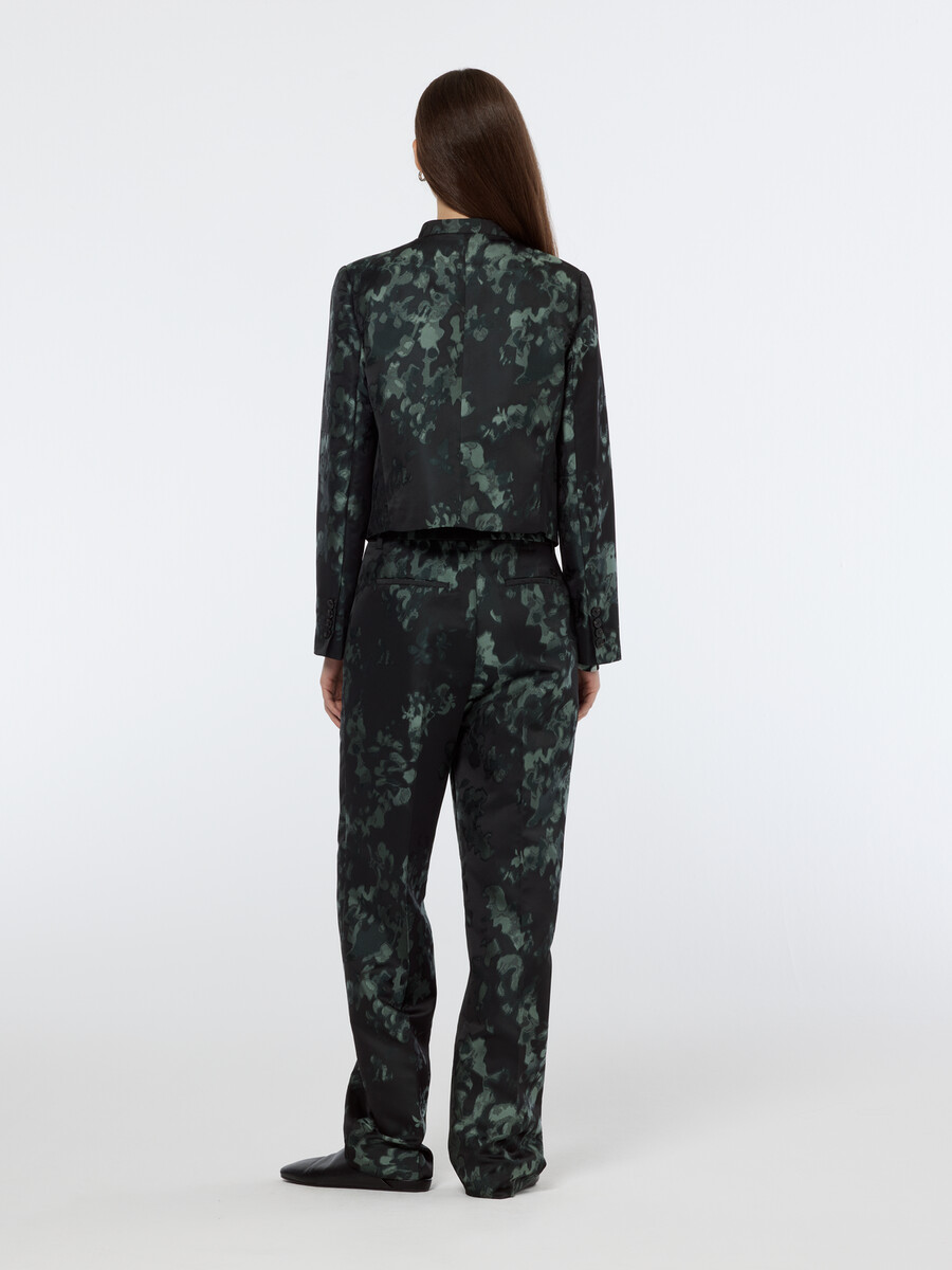 hose mit geradem bein und wellenmuster aus floralem jacquard-muster