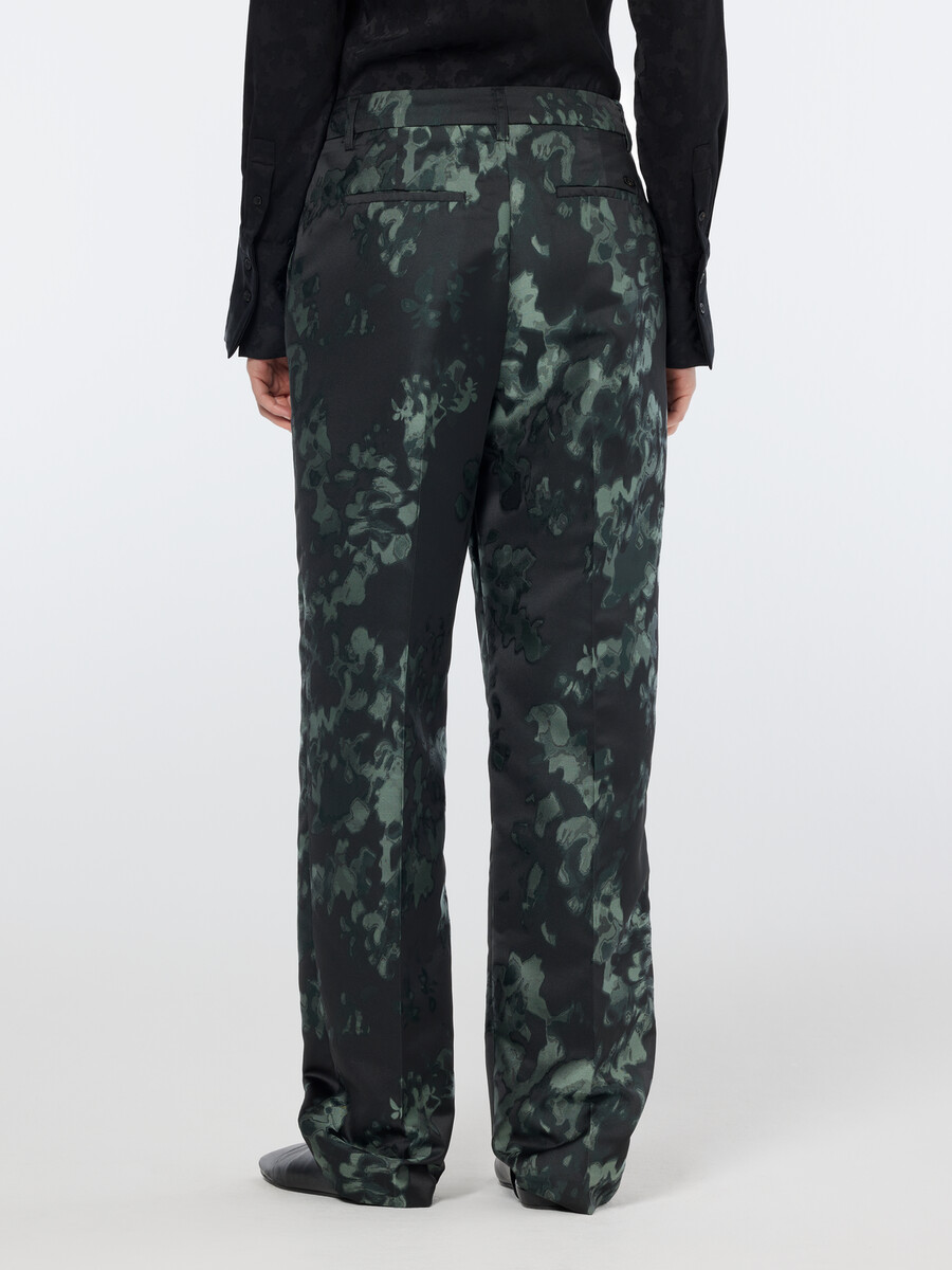 hose mit geradem bein und wellenmuster aus floralem jacquard-muster