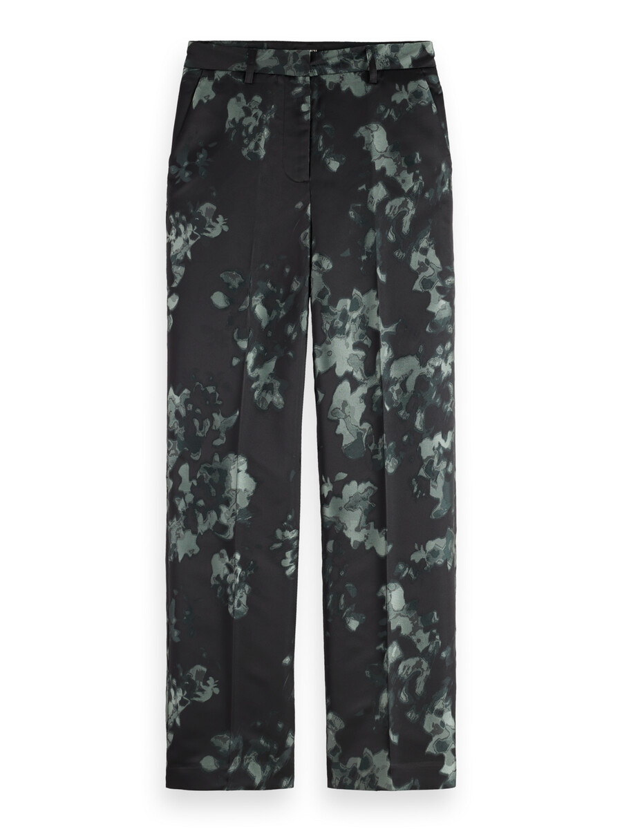 hose mit geradem bein und wellenmuster aus floralem jacquard-muster