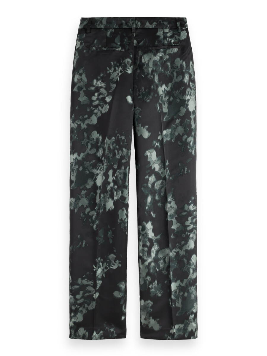 hose mit geradem bein und wellenmuster aus floralem jacquard-muster