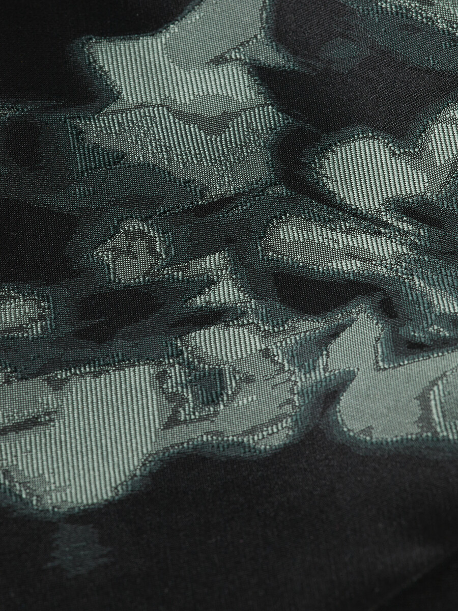 hose mit geradem bein und wellenmuster aus floralem jacquard-muster