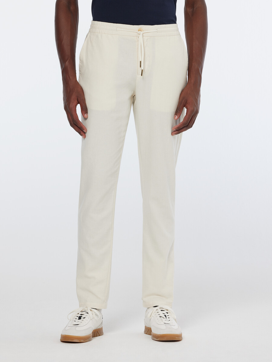 essentials — warren jogginghose aus baumwoll-leinen-twill