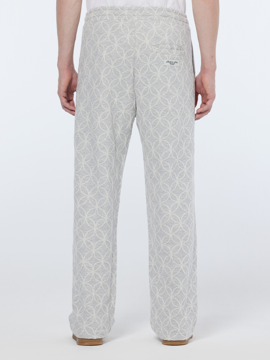 jacquard-frottee-jogginghose mit geradem schnitt