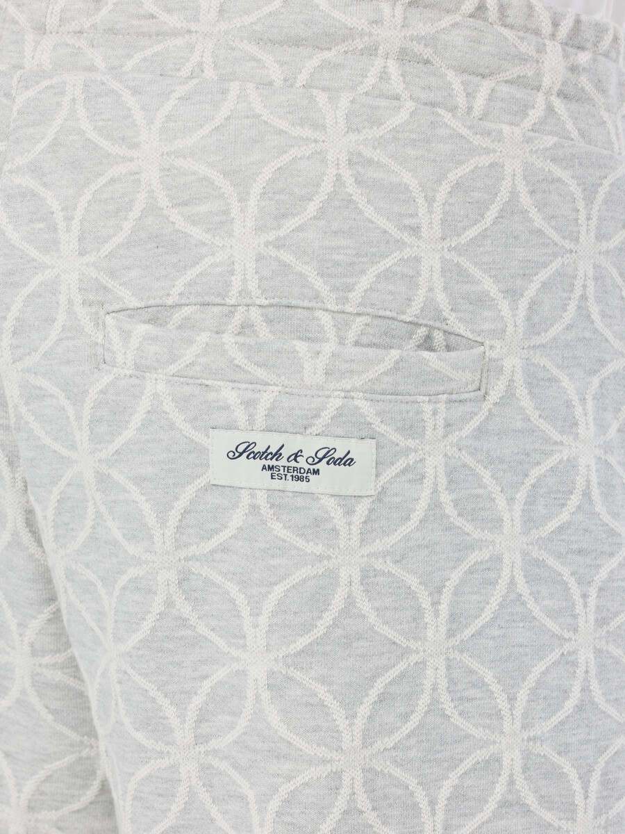 jacquard-frottee-jogginghose mit geradem schnitt