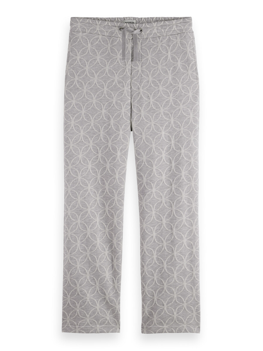 jacquard-frottee-jogginghose mit geradem schnitt