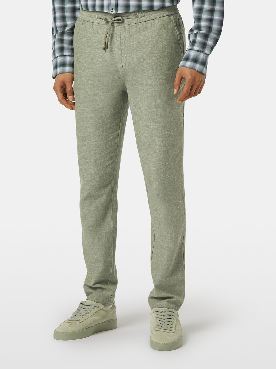warren jogginghose aus baumwoll-leinen-twill