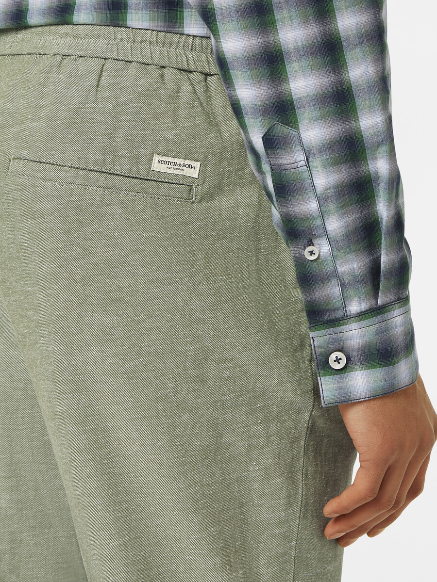 warren jogginghose aus baumwoll-leinen-twill