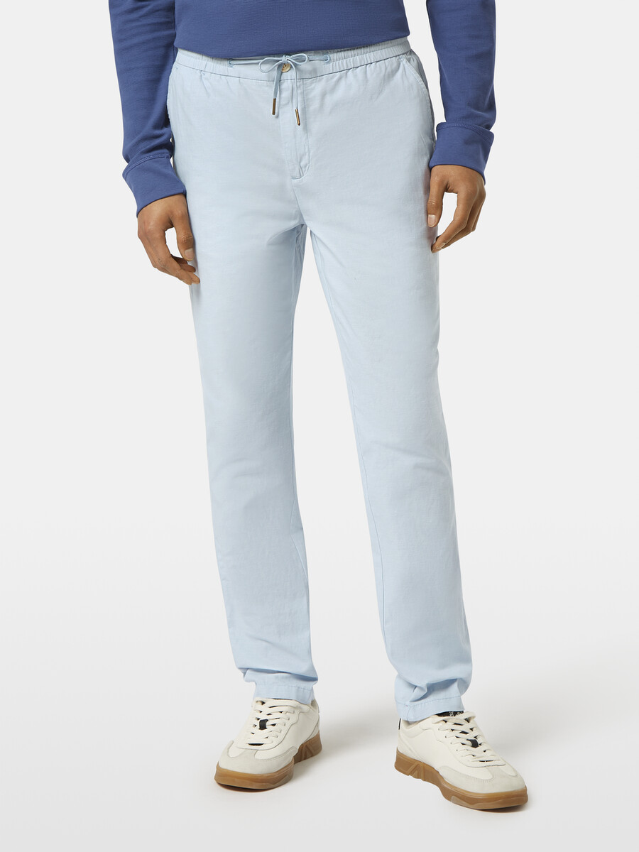 warren jogginghose aus baumwoll-leinen-twill