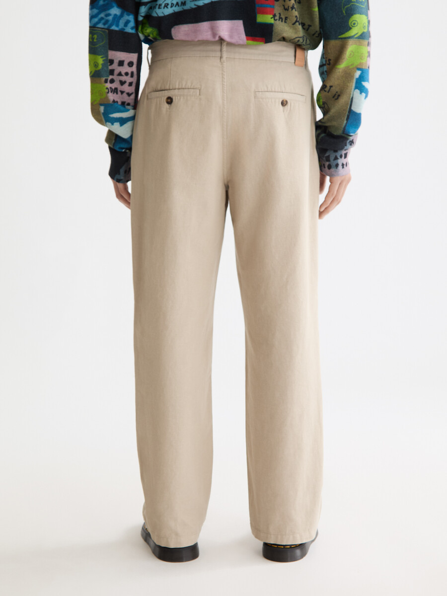 otis – chino mit geradem schnitt aus baumwoll-leinen-twill in entspannter passform