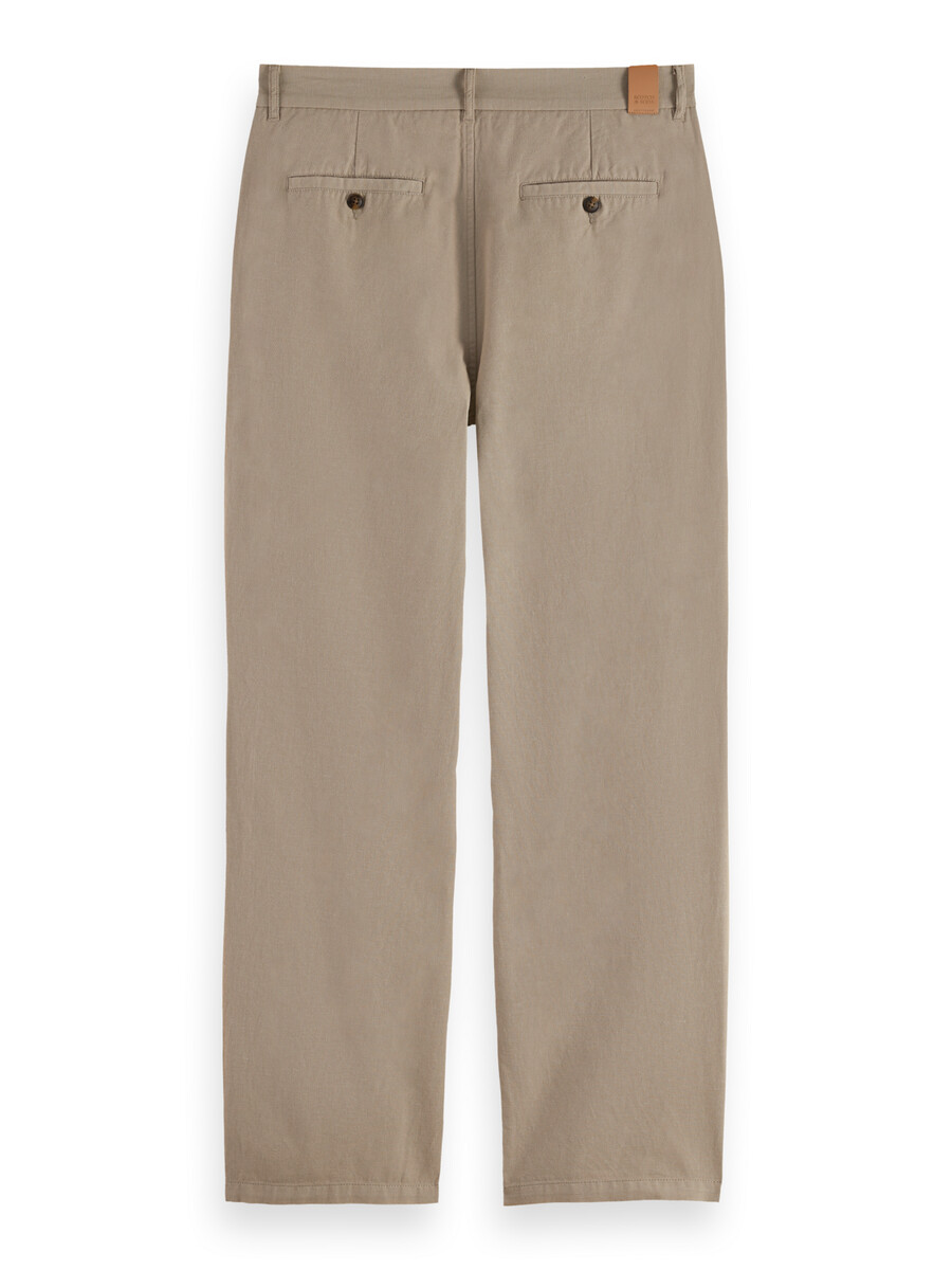 otis – chino mit geradem schnitt aus baumwoll-leinen-twill in entspannter passform