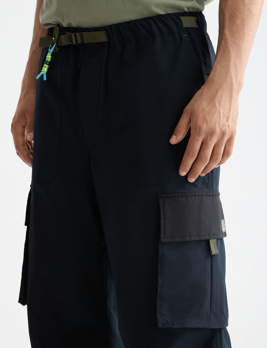 daze - cargohose aus nylon-mischgewebe mit rippstop-beschichtung und weiter passform