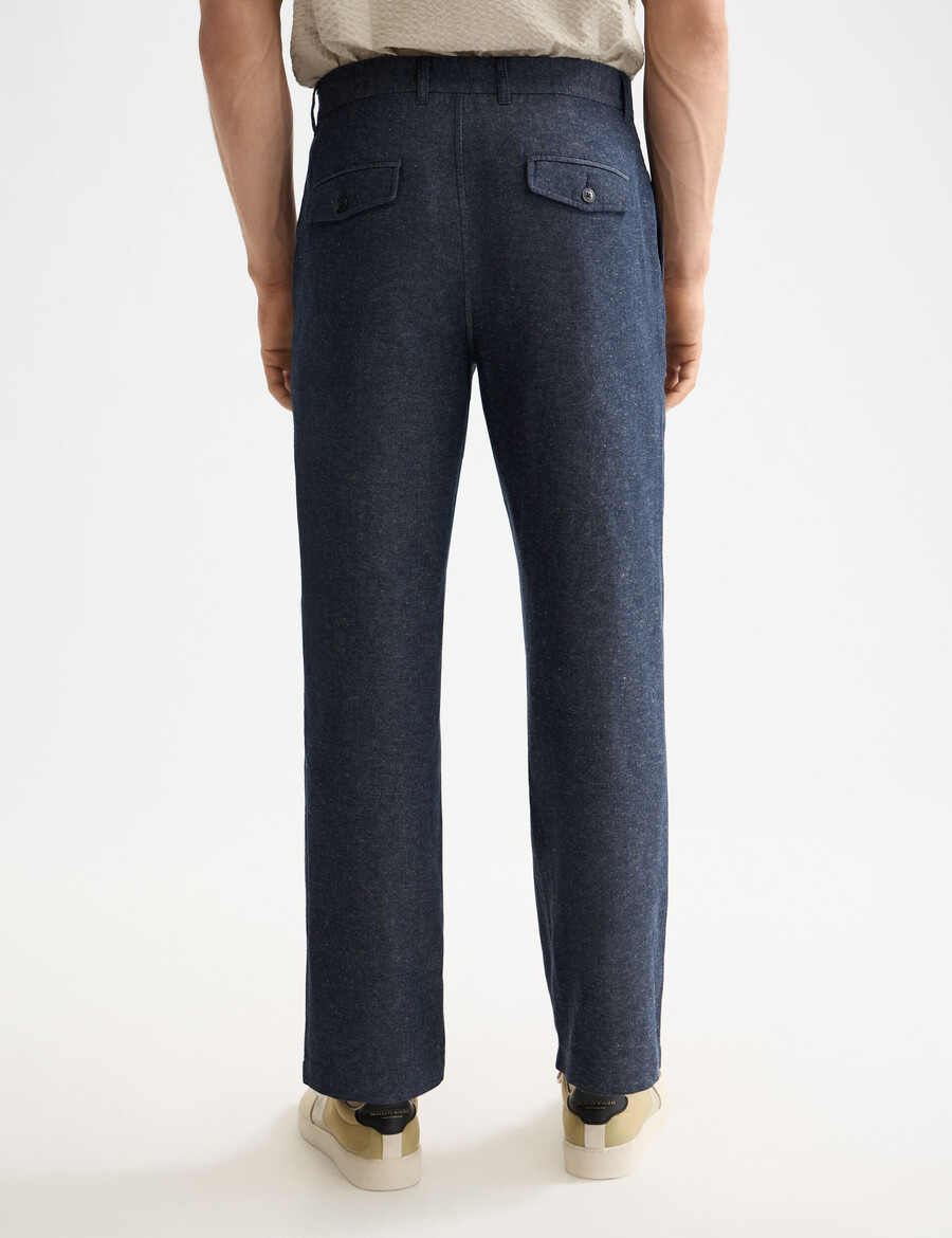 otis – chino aus baumwoll-leinen-twill mit lockerer gerader passform