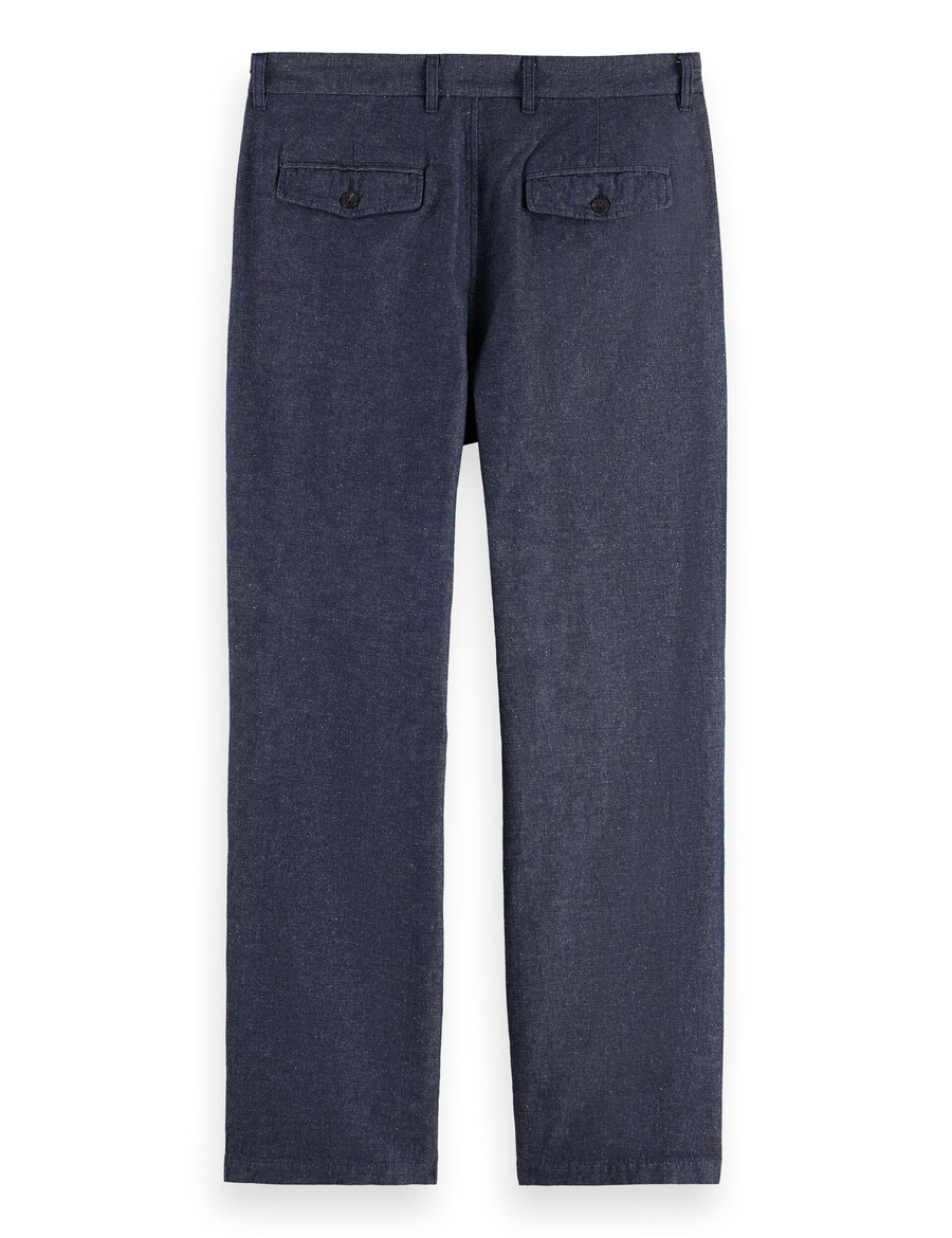 otis – chino aus baumwoll-leinen-twill mit lockerer gerader passform