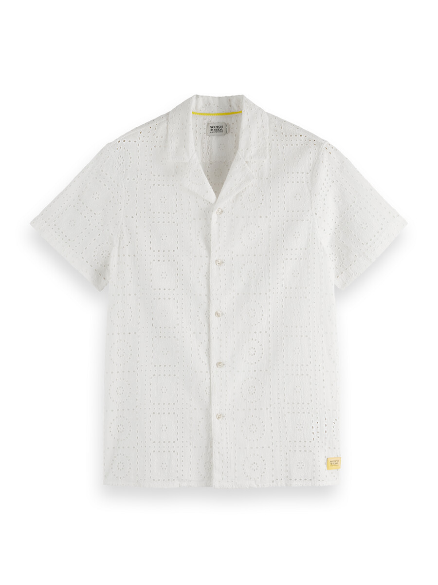 hemd mit lockerer passform und broderie anglaise
