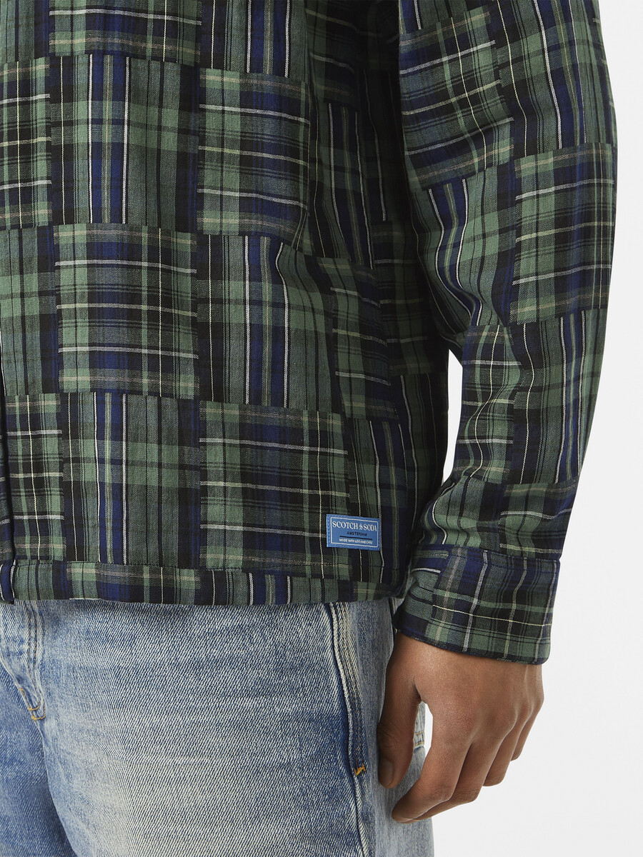 patchworkhemd mit lockerer passform