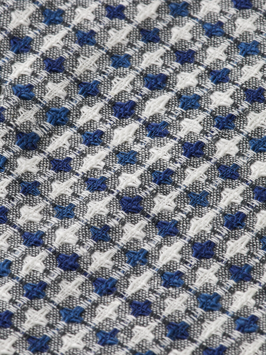 jacquard kurzarmhemd mit lockerer passform