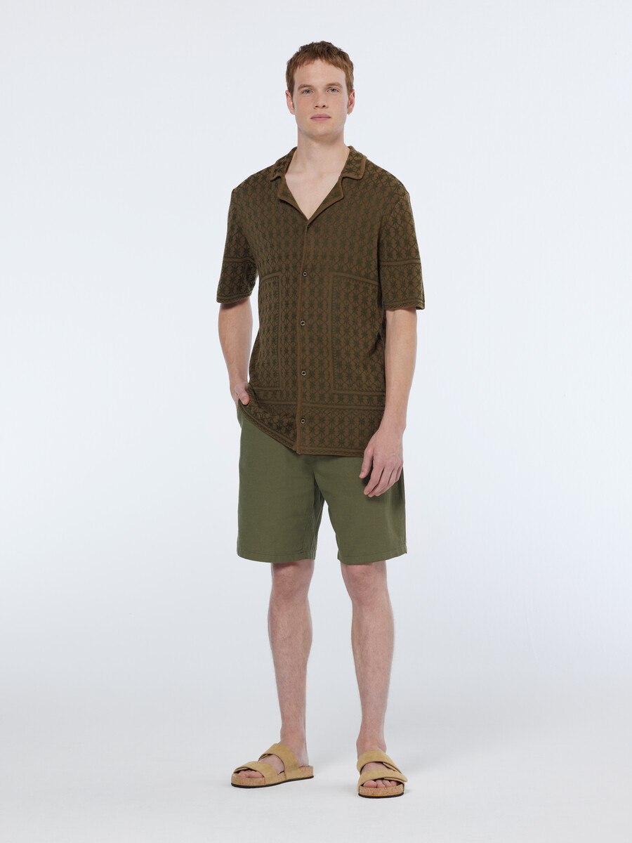 kurzarmhemd aus jacquard-strick