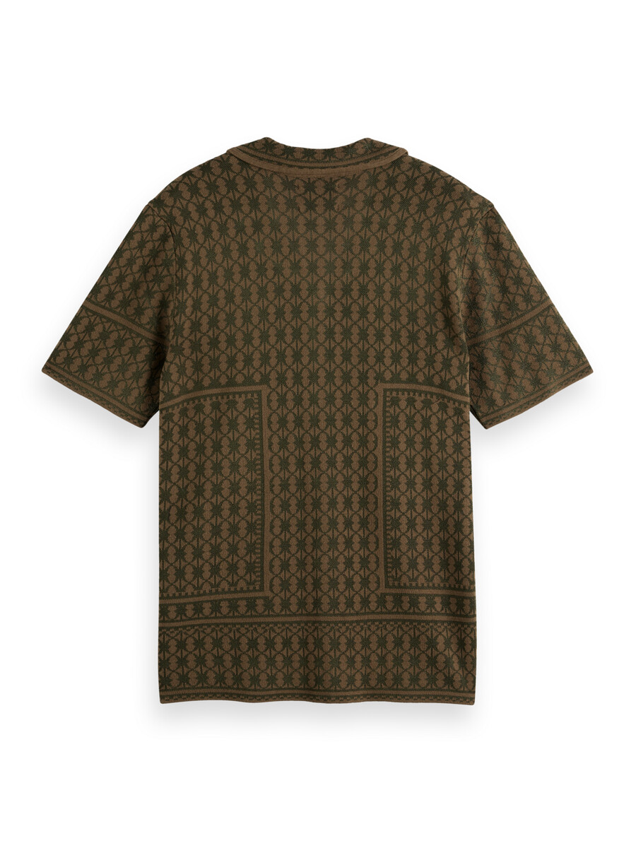 kurzarmhemd aus jacquard-strick