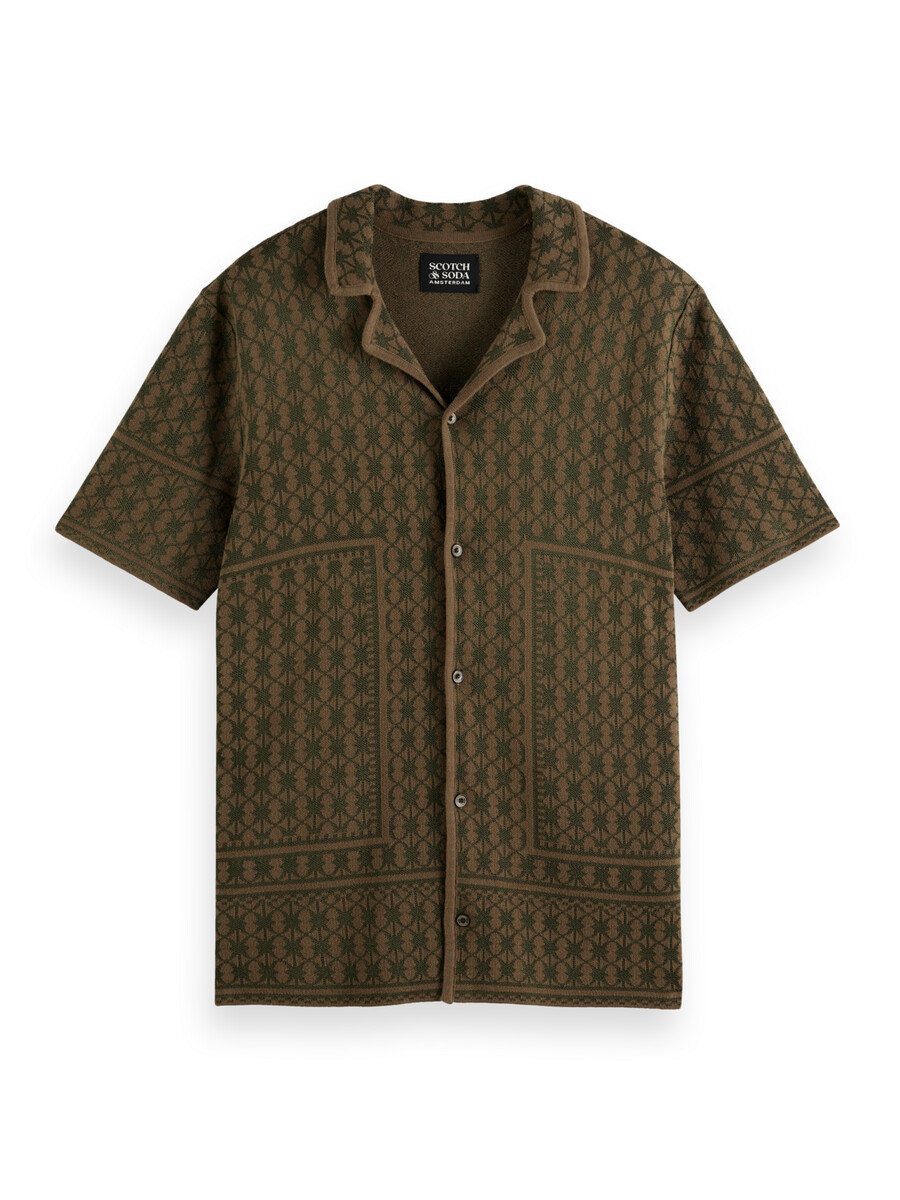 kurzarmhemd aus jacquard-strick
