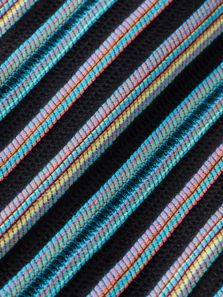gestreiftes kurzarmhemd aus jacquard mit lockerer passform