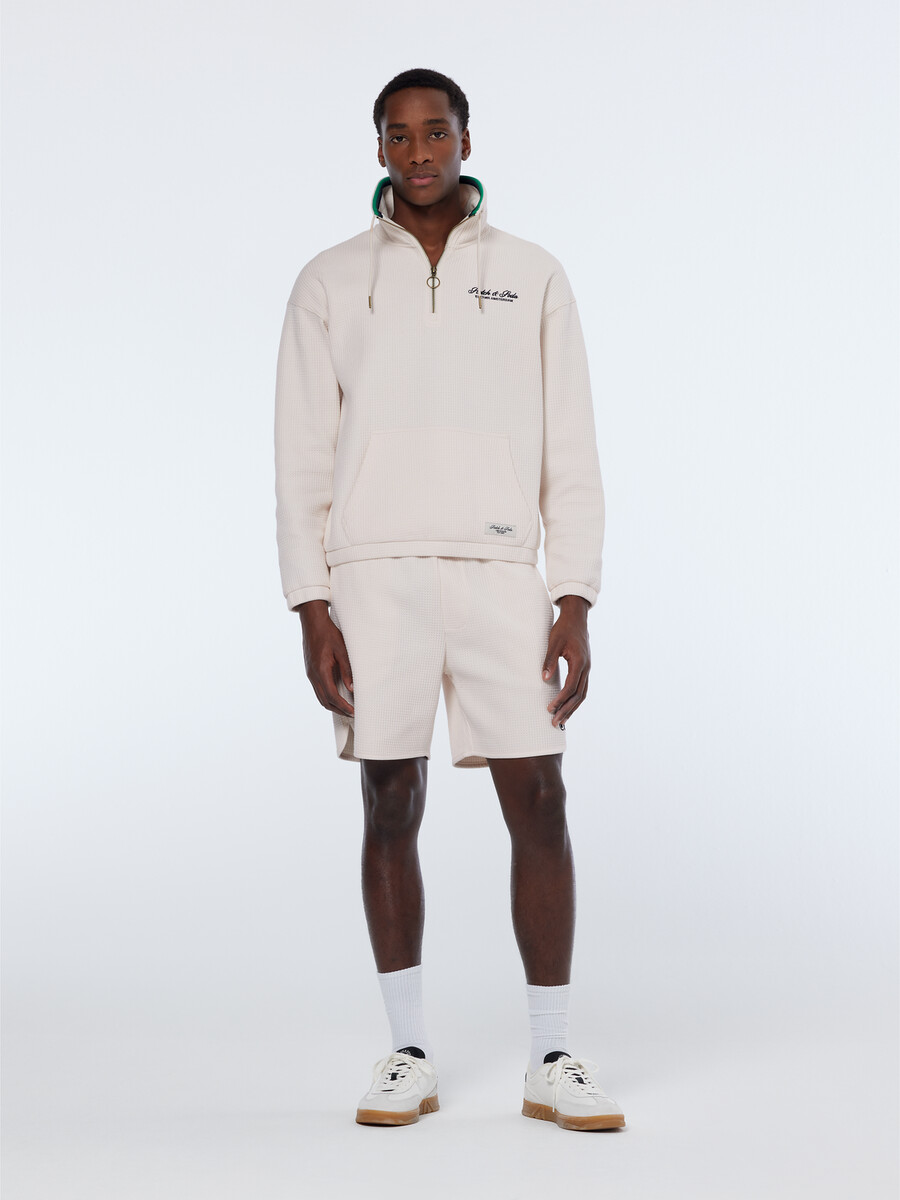 sportliche bermuda-shorts mit lockerer passform und waffelstruktur
