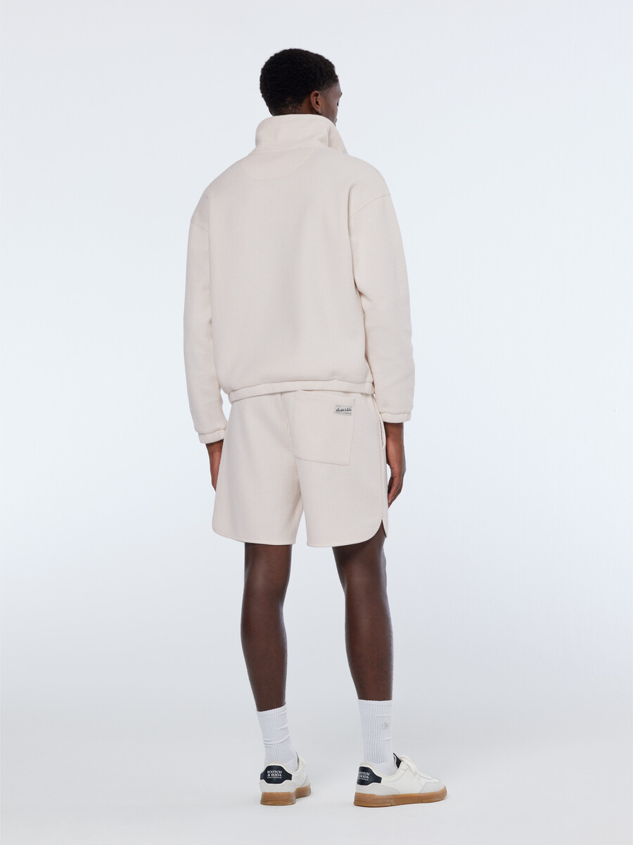 sportliche bermuda-shorts mit lockerer passform und waffelstruktur