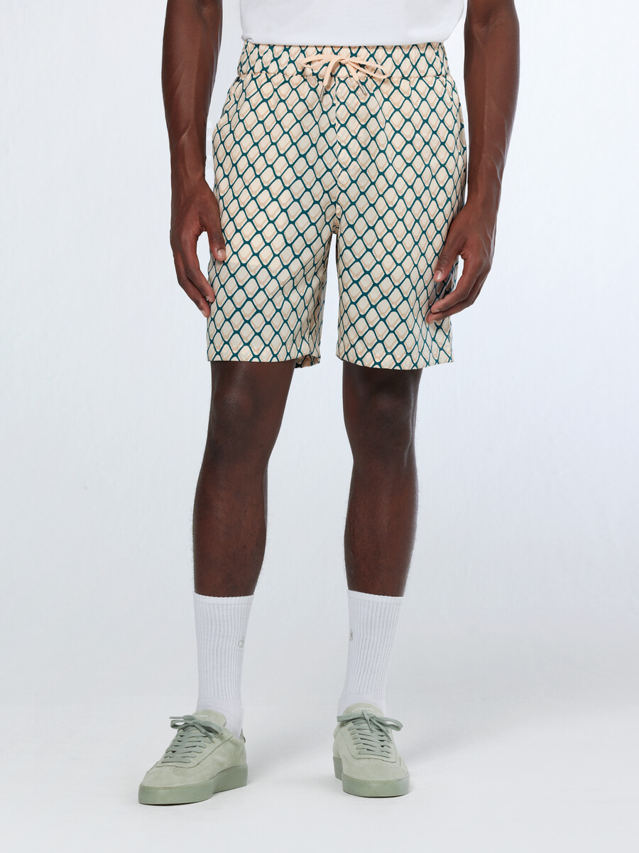 fave tennis bedruckte bermuda-shorts mit lockerer passform
