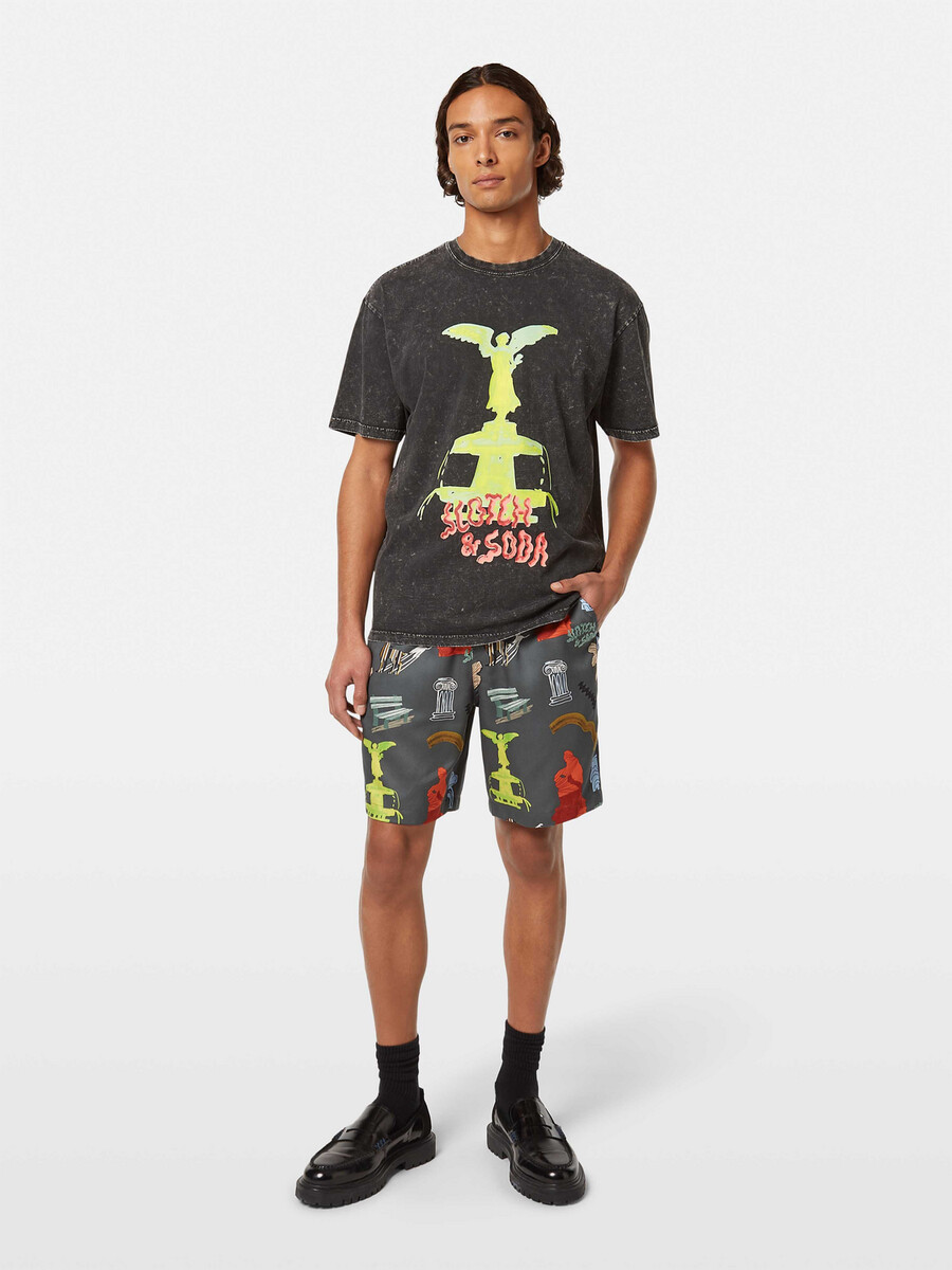 fave park bedruckte bermuda-shorts mit lockerer passform