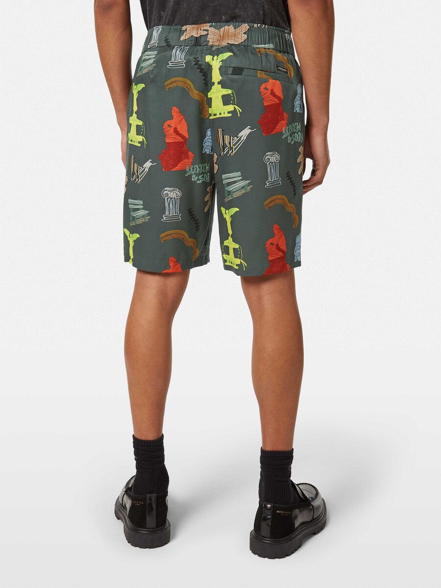 fave park bedruckte bermuda-shorts mit lockerer passform