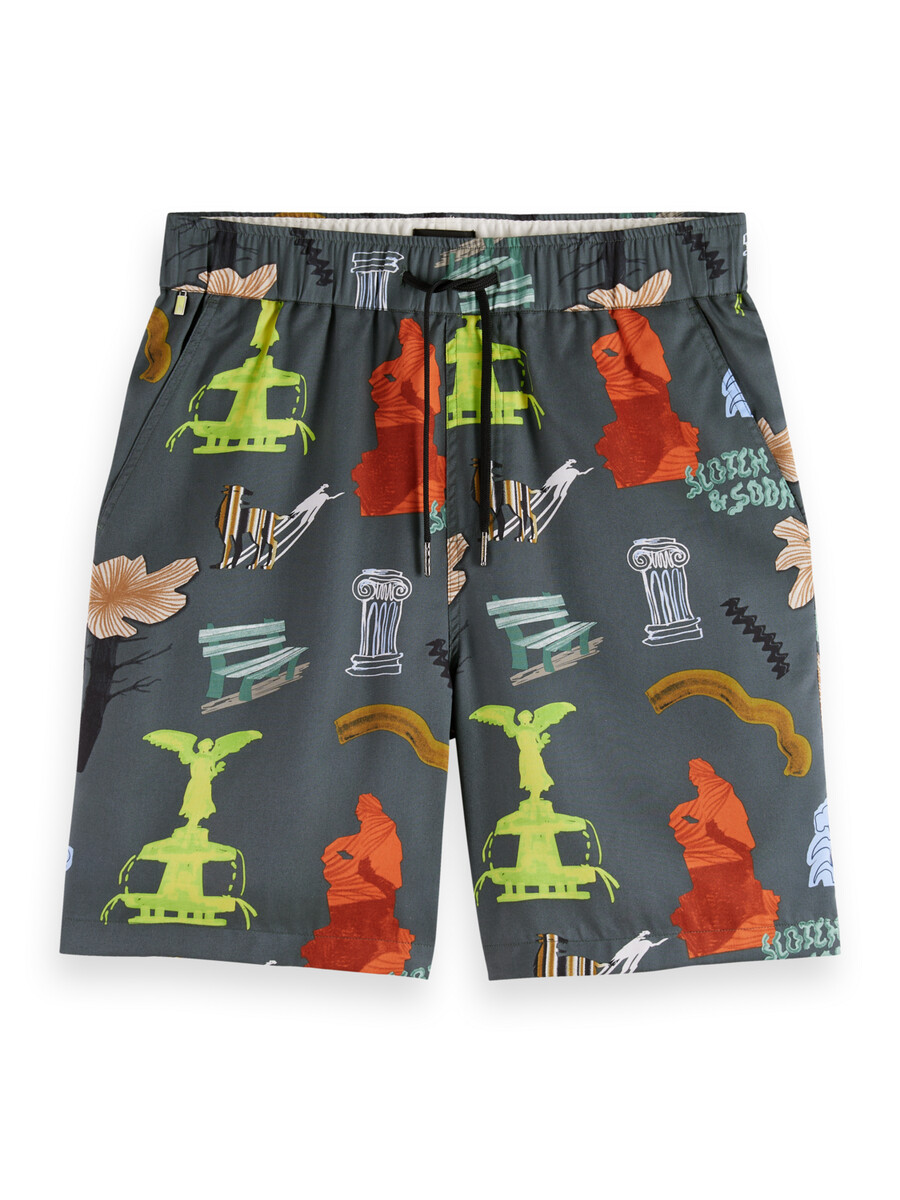 fave park bedruckte bermuda-shorts mit lockerer passform