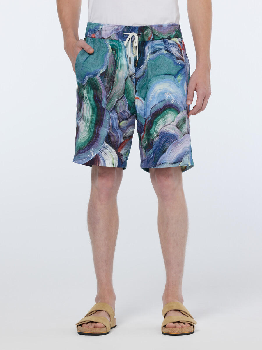 lieblings-bermudashorts mit abstraktem print und lockerer passform
