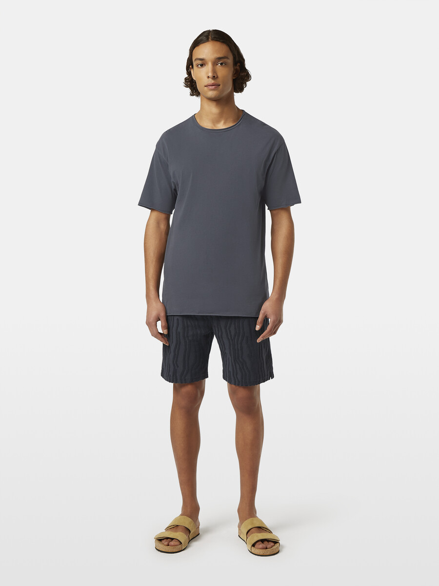 shorts aus baumwollfrottee-jacquard