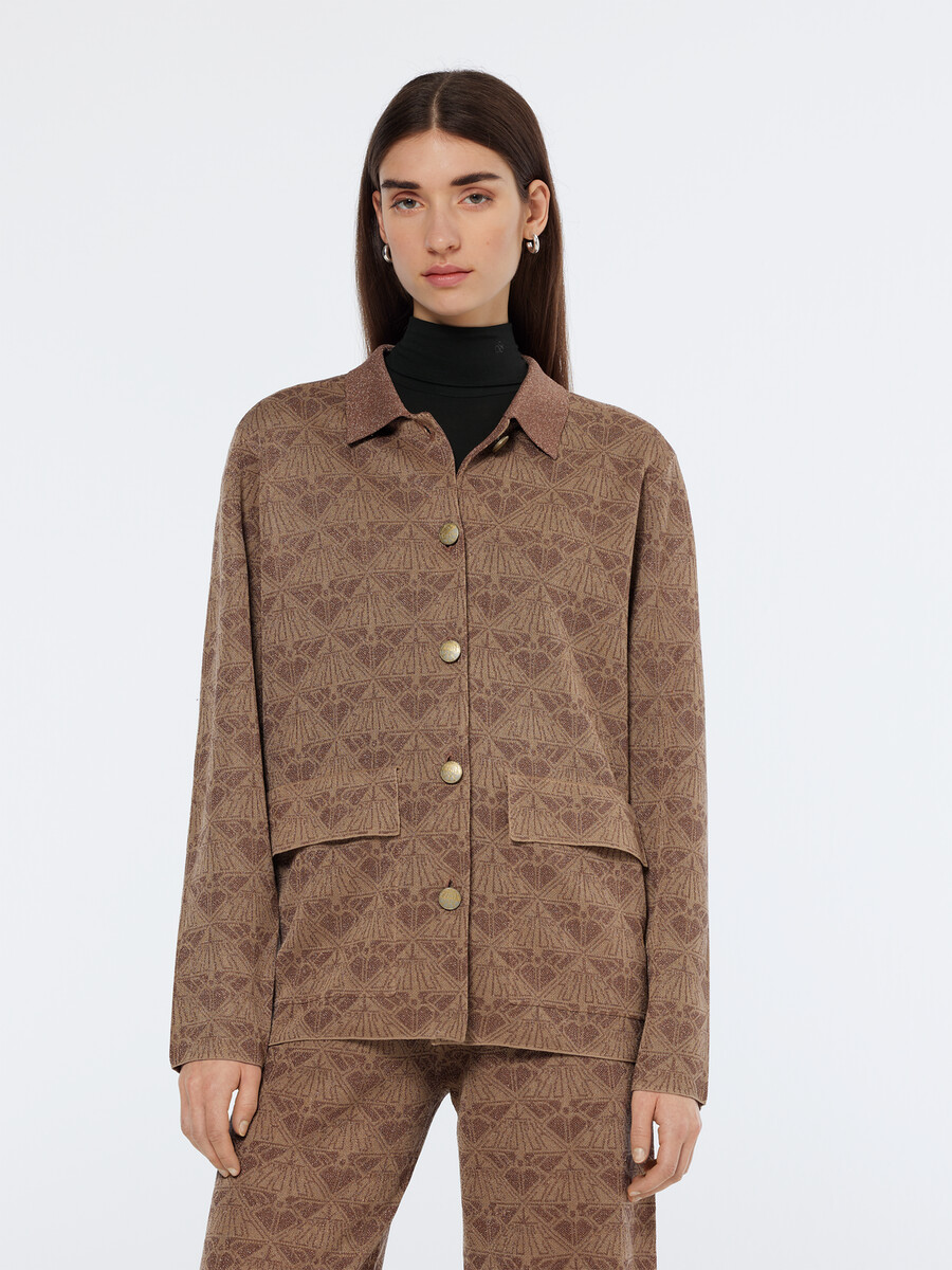 strickjacke mit monogramm-jacquardmuster