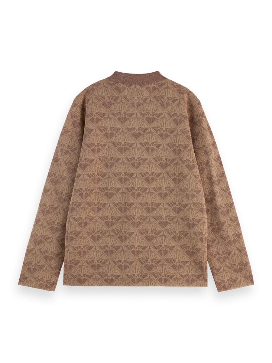 strickjacke mit monogramm-jacquardmuster