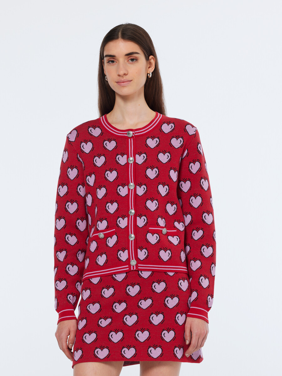 scotch soda x burton morris cardigan mit herzmuster