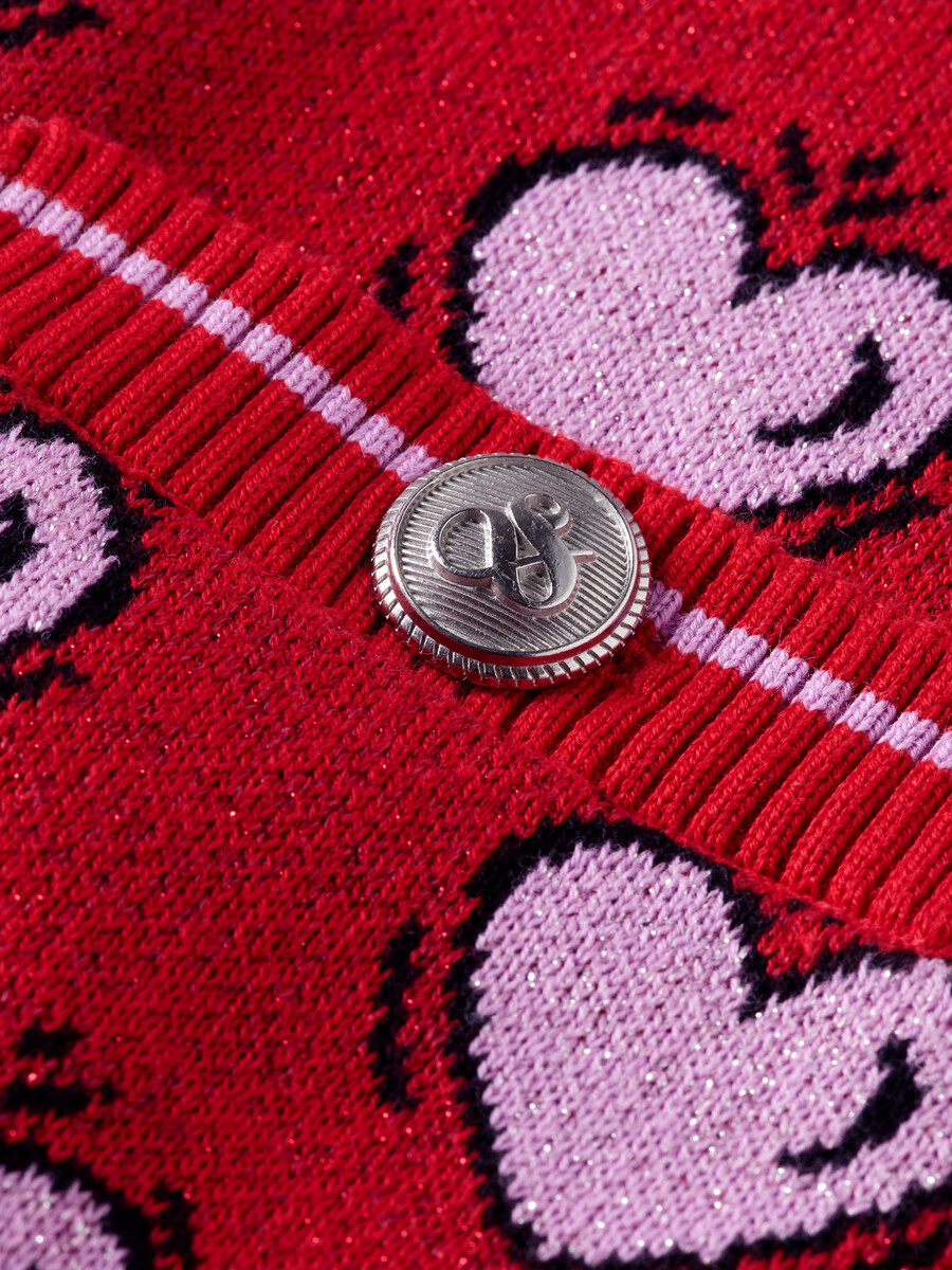 scotch soda x burton morris cardigan mit herzmuster