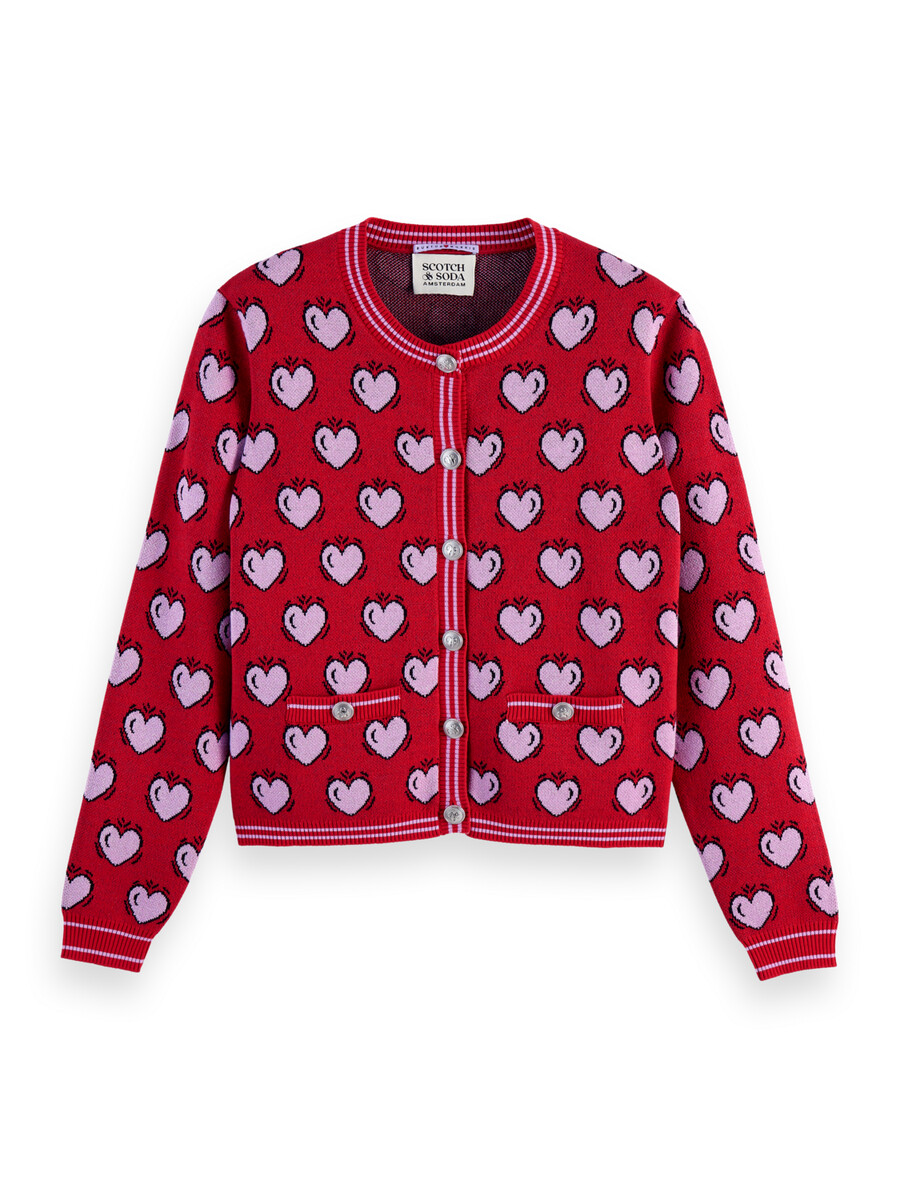 scotch soda x burton morris cardigan mit herzmuster