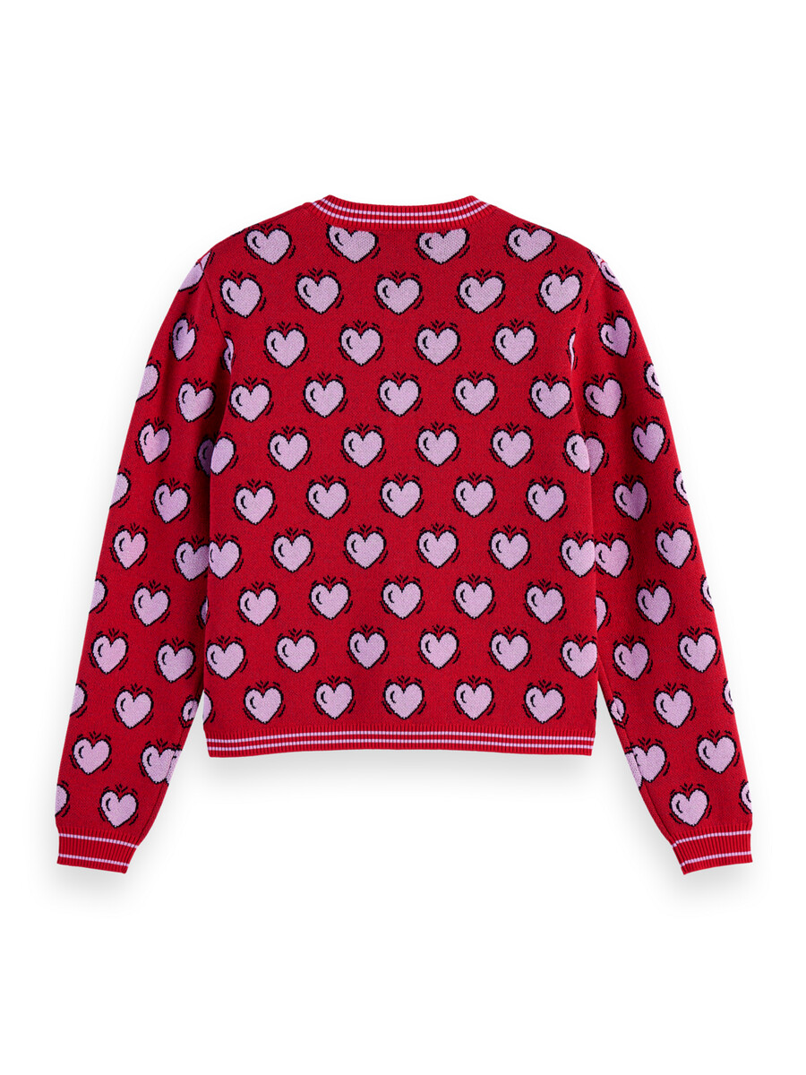 scotch soda x burton morris cardigan mit herzmuster