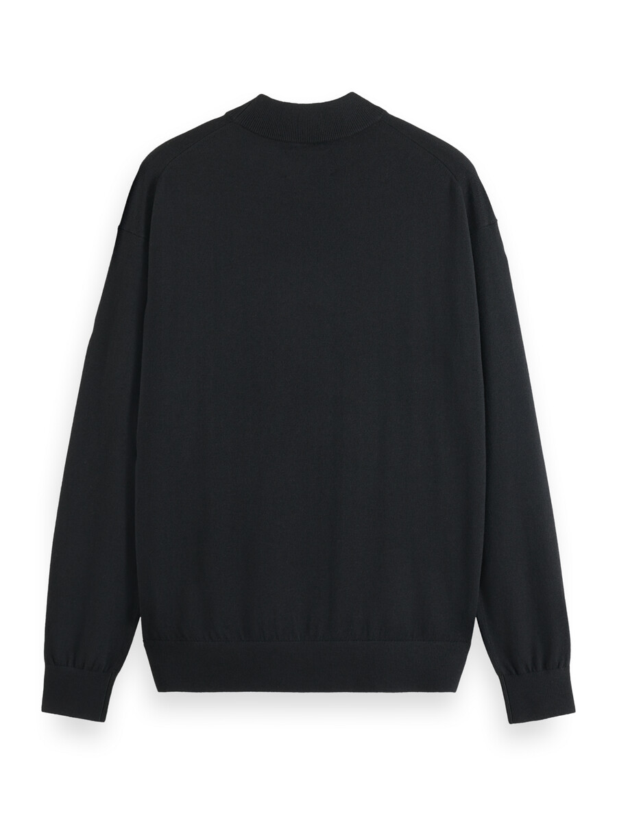 essentials — pullover mit überschnittenen schultern und stehkragen