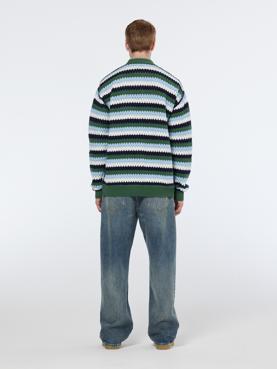 häkelstrickjacke mit überschnittenen schultern