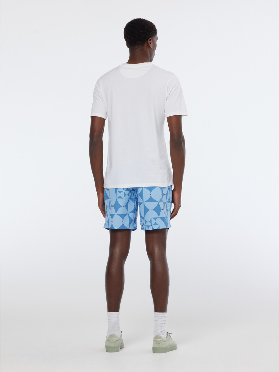 mittellange badeshorts mit diamantmuster