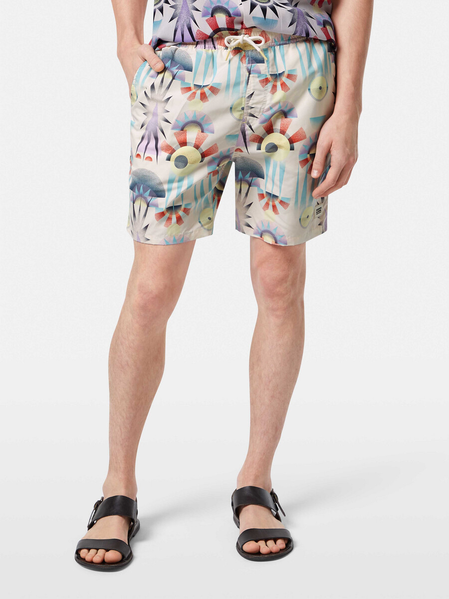 bedruckte mittellange badehose