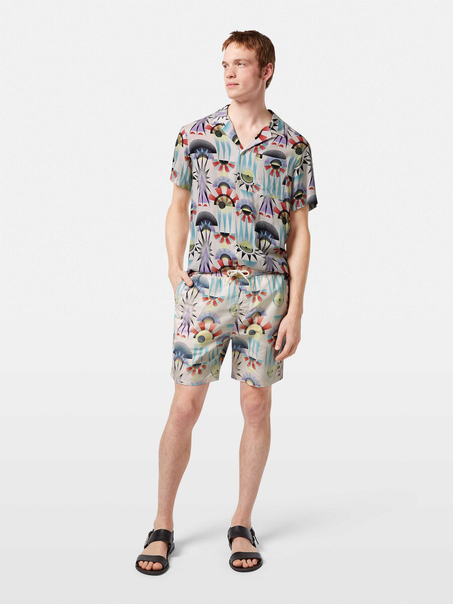 bedruckte mittellange badehose