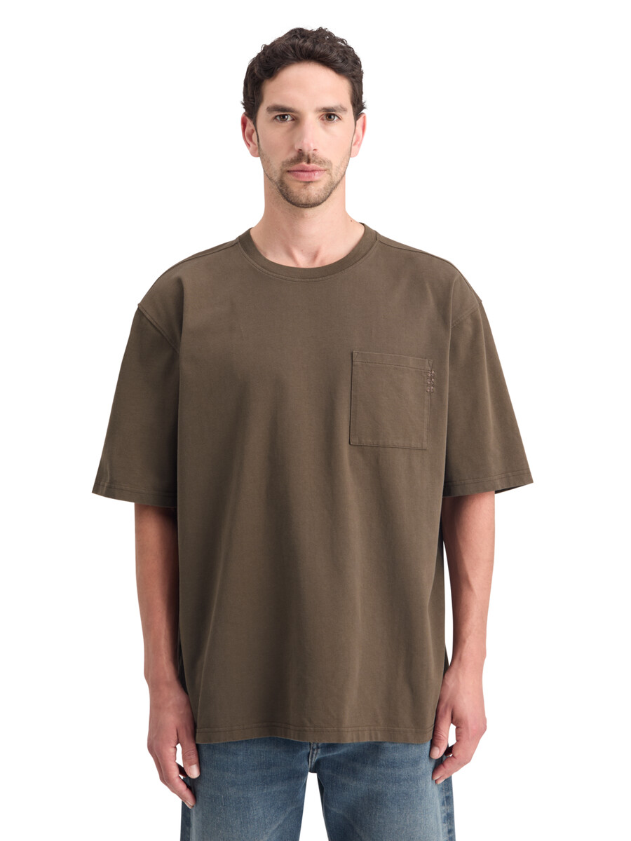 t-shirt mit lockerer passform und brusttasche