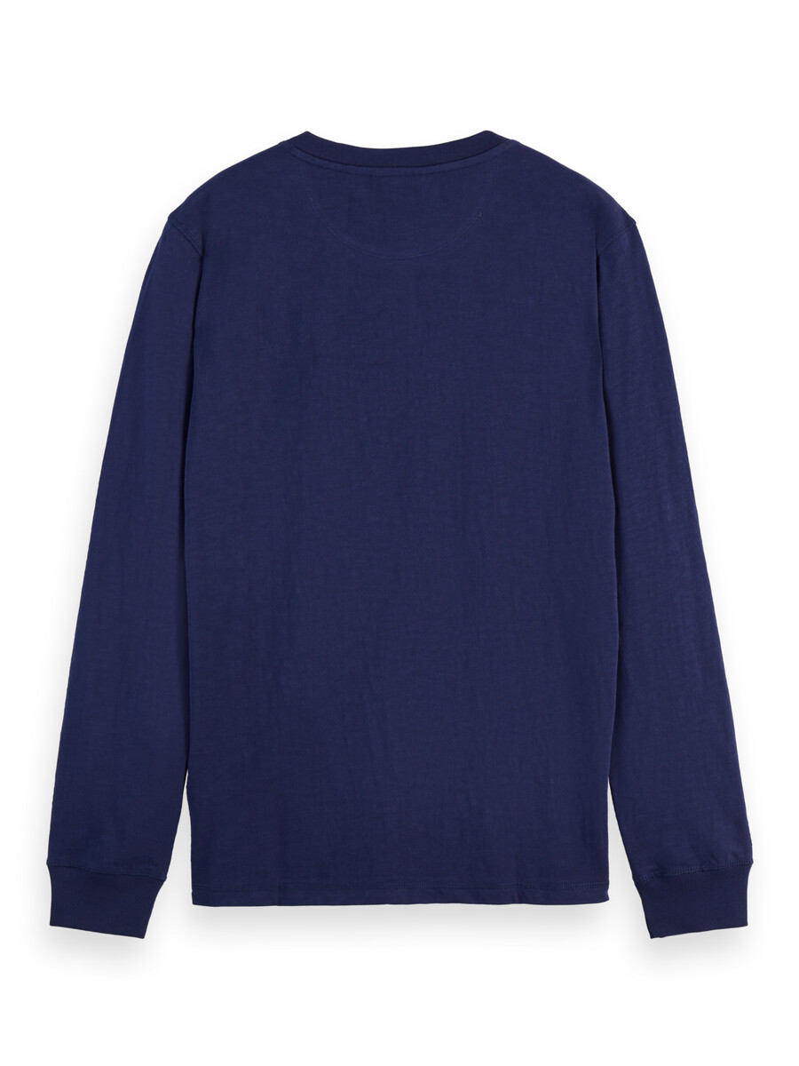 slub henley langarmshirt mit normaler passform