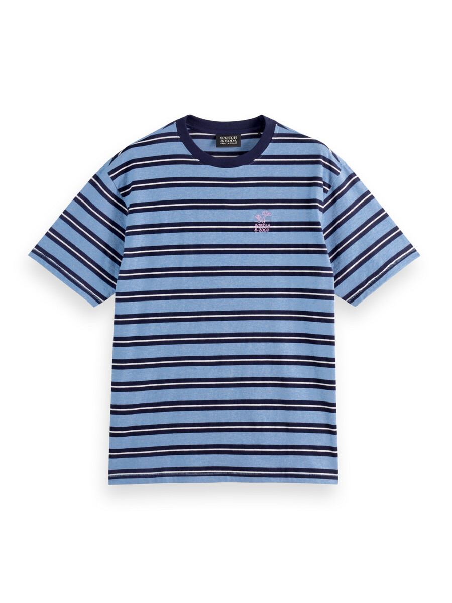 garngefärbtes locker geschnittenes streifen-t-shirt