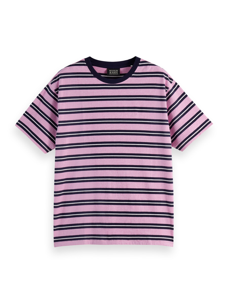 garngefärbtes locker geschnittenes streifen-t-shirt