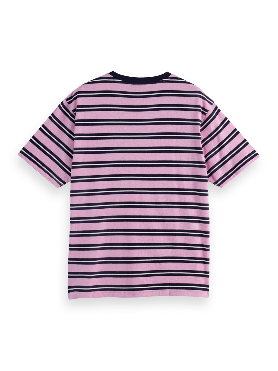garngefärbtes locker geschnittenes streifen-t-shirt